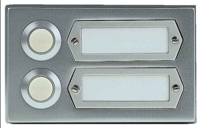 Grothe Aluguss Etagenplatte ETA502GA 2 Klingeltaster Alu Silber