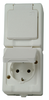 Kopp Schutzkontakt-Steckdose 2-fach mit Deckel Aufputz Standard arktisweiss