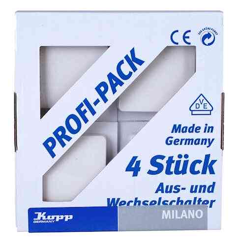 Kopp 4x Aus- Wechselschalter Profi-Pack Milano weiß