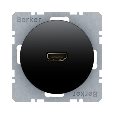 Berker High Definition Steckdose R.1 R.3 schwarz glänzend