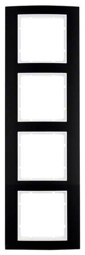 Berker Rahmen 4-fach B.3 Alu schwarz polarweiß