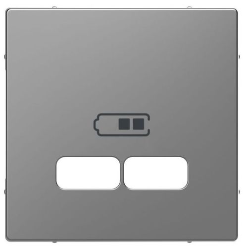 Merten Zentralplatte USB Ladestation System Design edelstahl