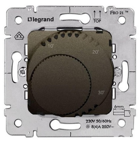 Legrand Raumthermostat-Einsatz Komfort mit Wechseleinsatz Pro 21 dark bronze