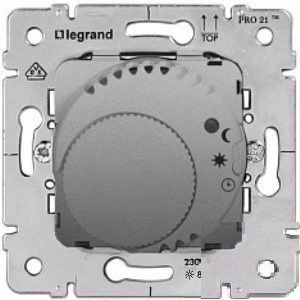 Legrand 775693 Raumthermostat-Einsatz Komfort mit Wechseleinsatz Pro 21 soft aluminium
