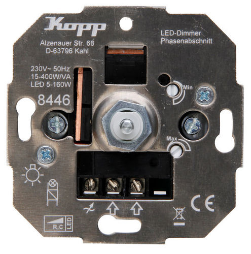 Kopp LED-Dimmer Druck-Wechselschalter 4mm Einsatz 450 W