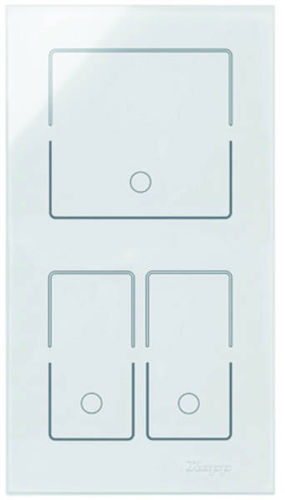 Kopp HKi8 Glas Sensor 2-fach senkrecht 1x Schalter/Taster 1x Doppelschalter/Taster
