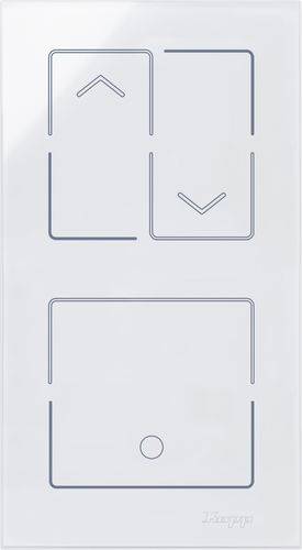 Kopp HKi8 Glas Sensor 2-fach senkrecht 1x Jalousieschalter/Taster 1x Schalter/Taster