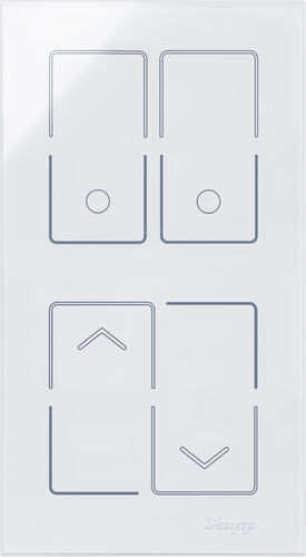 Kopp HKi8 Glas Sensor 2-fach senkrecht 1x Doppelschalter/Taster 1x Jalousieschalter/Taster