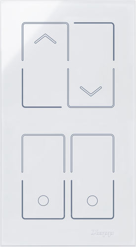 Kopp HKi8 Glas Sensor 2-fach senkrecht 1x Jalousieschalter/Taster 1x Doppelschalter/Taster