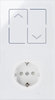 Kopp HKi8 Glas Sensor 2-fach senkrecht 1x Jalousieschalter/Taster 1x Schutzkontakt Steckdose