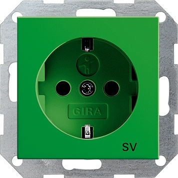 Gira Schuko Steckdose System 55 SV grün glänzend