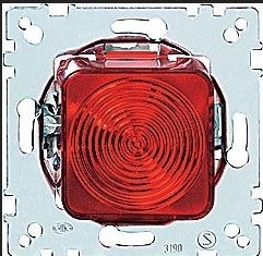 Merten Lichtsignal mit E10-Einsatz Haube rot 319016